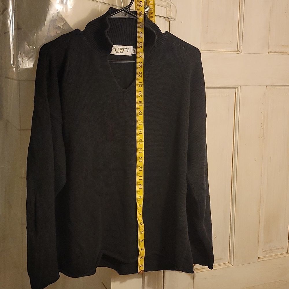 BKG & CO NEW YORK, One size fits all, Black 100%Cotton Seater Top,PO, Great Cond